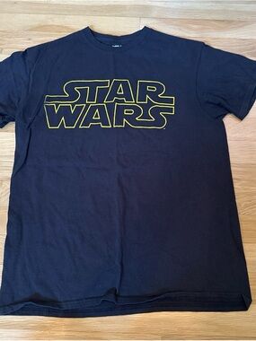 Star Wars Black T-Shirt with Yellow Logo